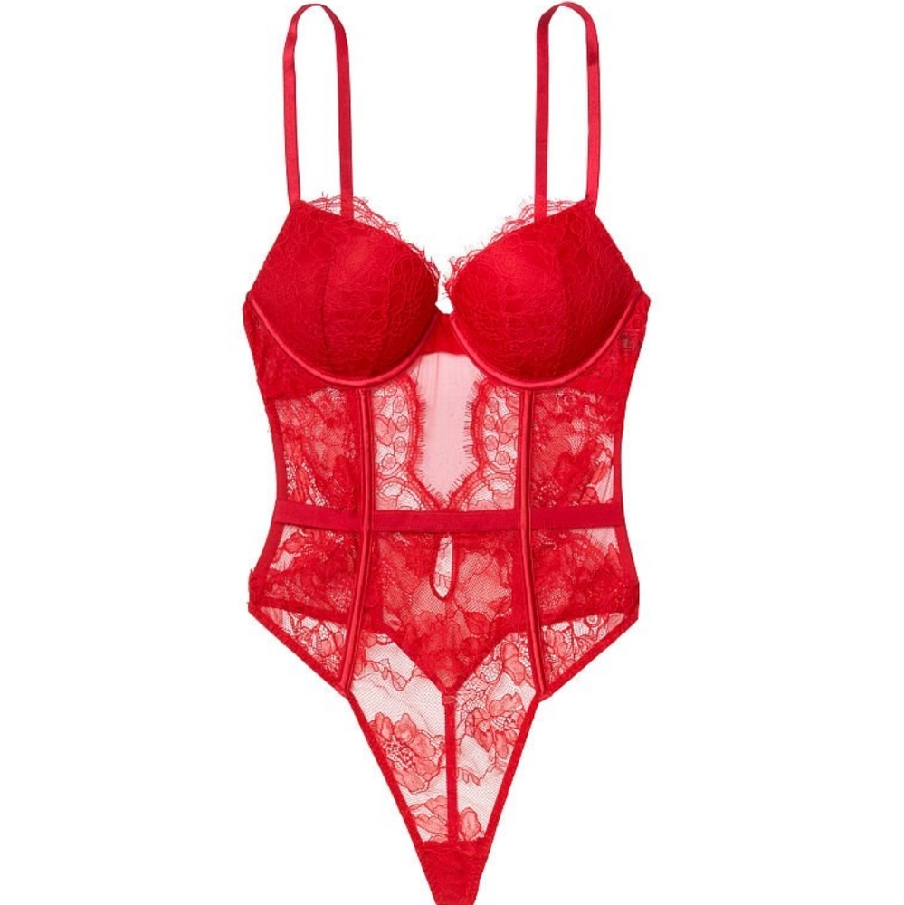 Bombshell Shine Strap Push-Up Teddy
